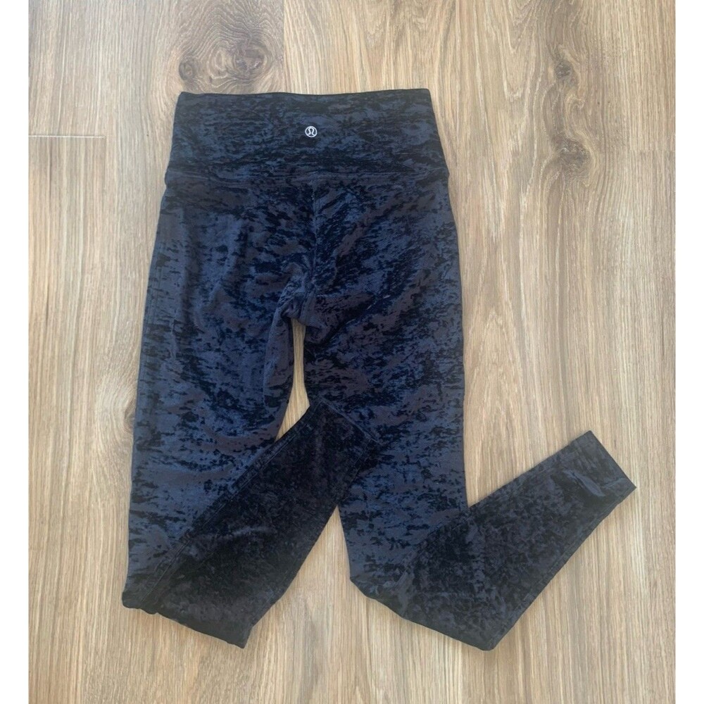 Lululemon Wunder Lounge High-Rise Tight 28" Crushed Velvet Soft Black Sz 6